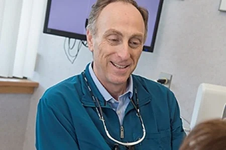 Dr. Robert Sanker at the chair in one of his treatment rooms.